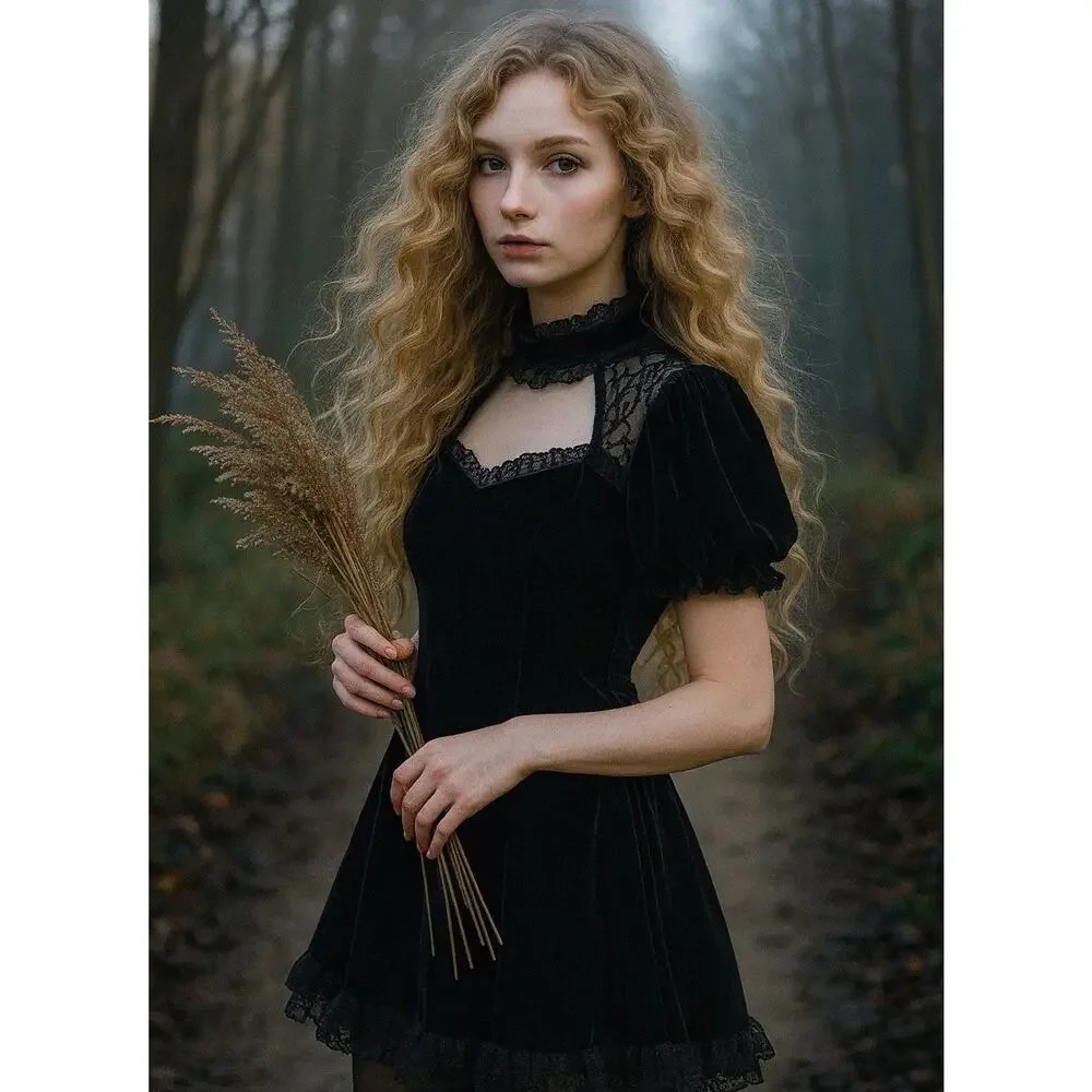 NWT Killstar Dress Sz XL Julienne Punk Goth Princess Cyber Pinup Witchy Velvet - Picture 1 of 16